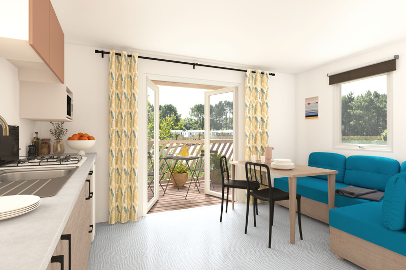 Mobil-home 4 personnes - Hébergement familial face au spot, Seignosse