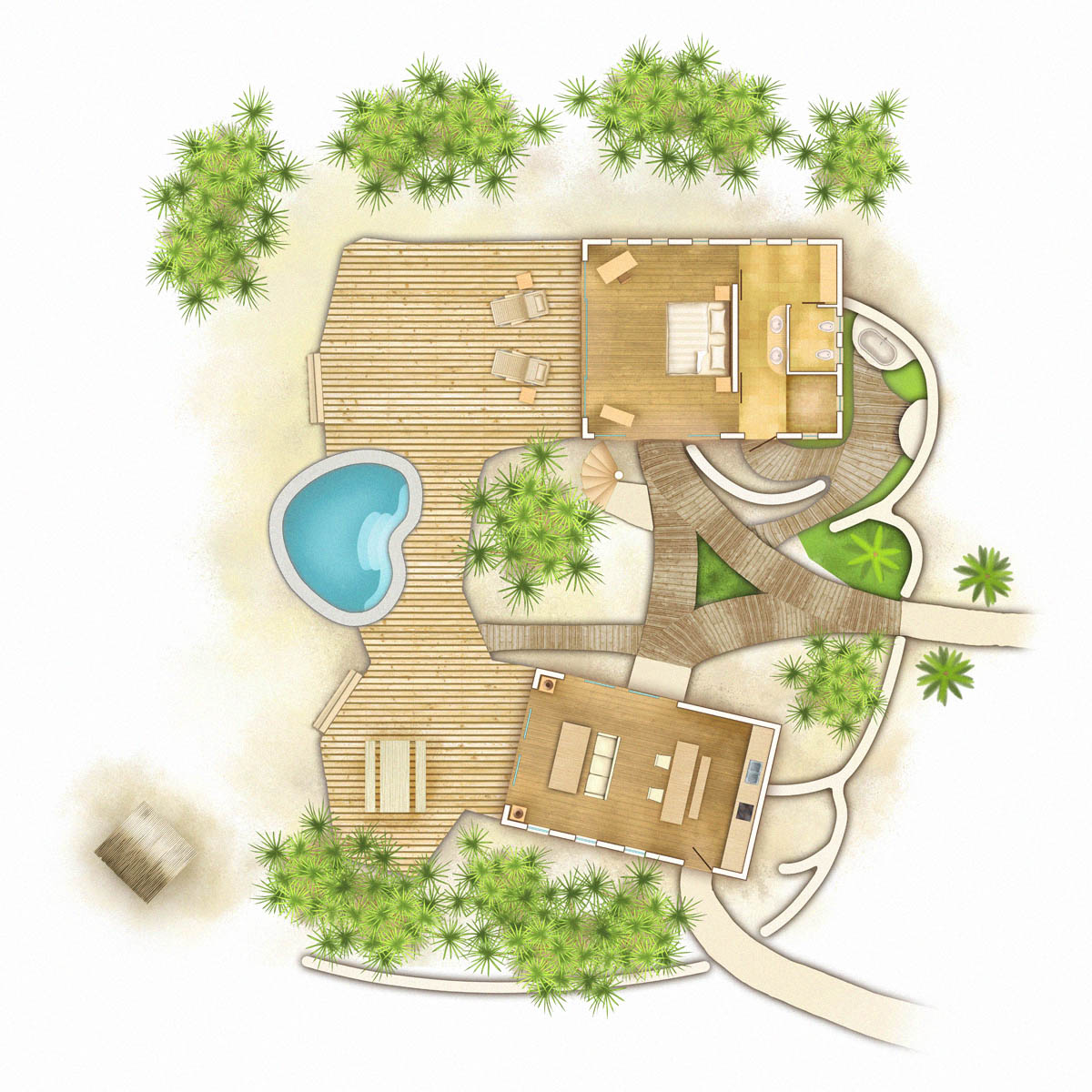 Villa 1 chambre - Côté plage - Séjour Kite d'exception à Zanzibar Villa 1 chambre - Côté plage - Séjour Kite d'exception à Zanzibar